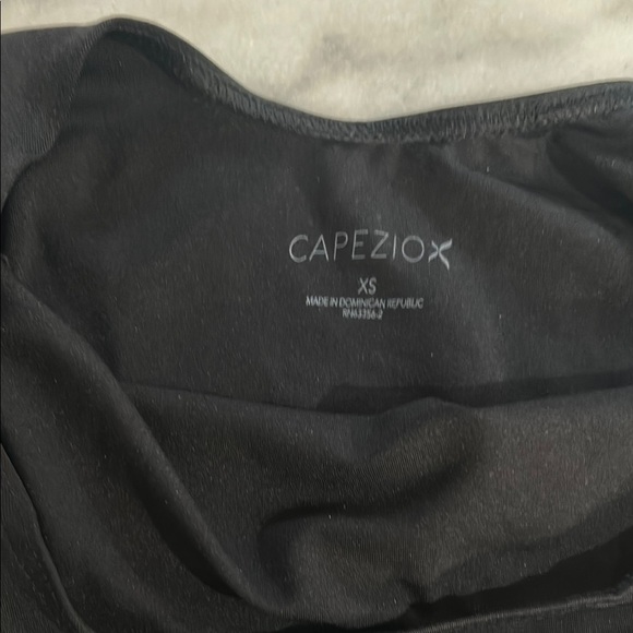 Capezio Black Bodysuit with Scoop Neck and Cap Sleeves - Picture 3 of 4